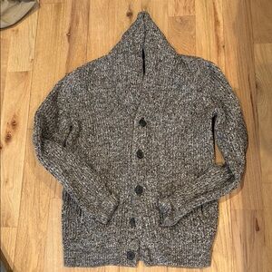 GAP brown marled Cardigan Sweater with Shawl Collar and pockets